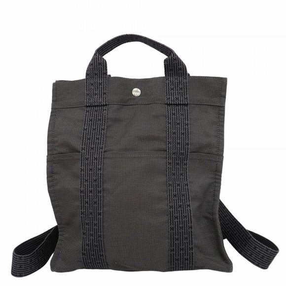 Hermes Hermès Airline Ad PM Backpack/Daypack, Canvas, Gray, Men's/Women's - Picture 1 of 15